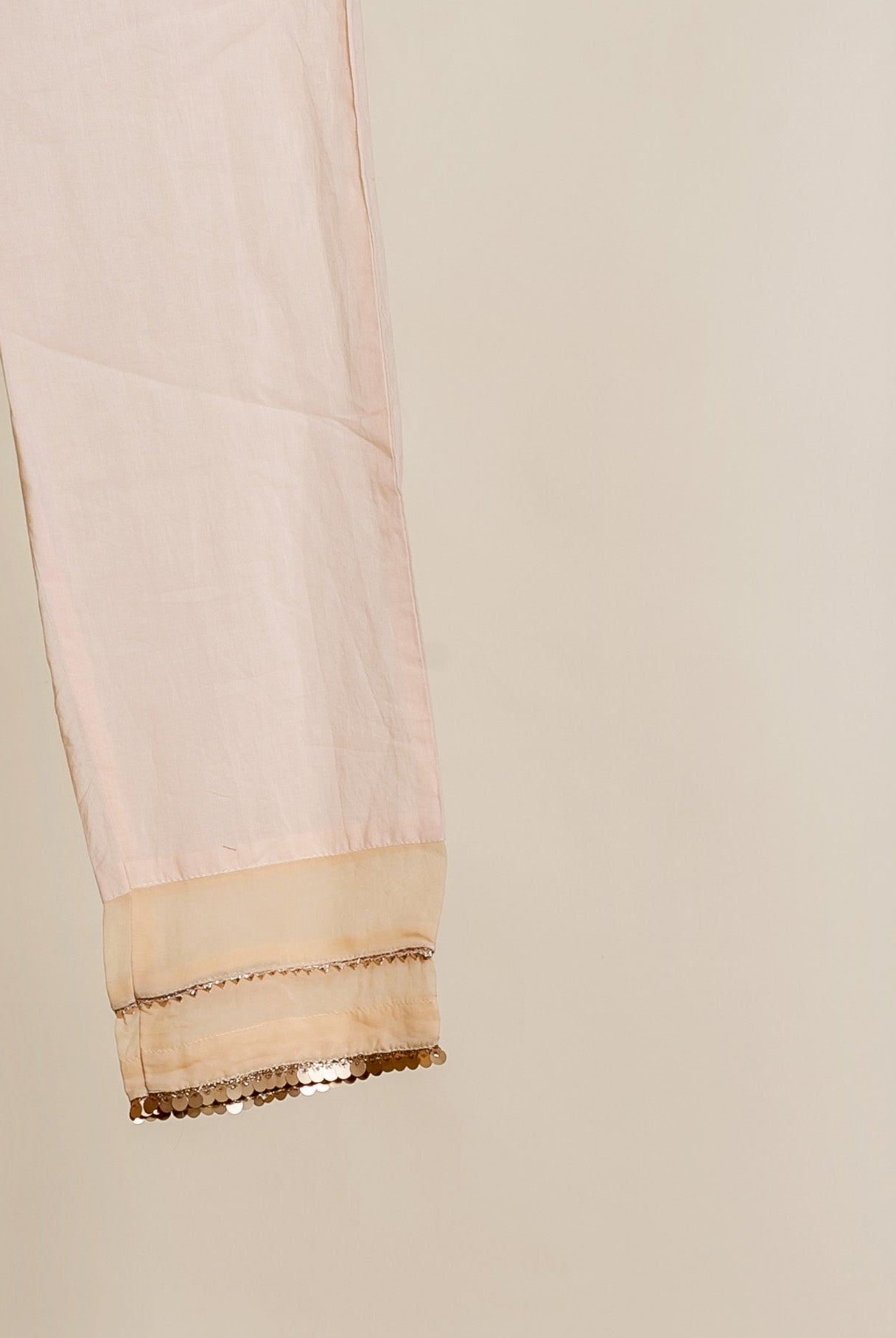 Ivory & Coral Hand Block Print Silk Chanderi Kurta Set with Pants & Dupatta — print detail