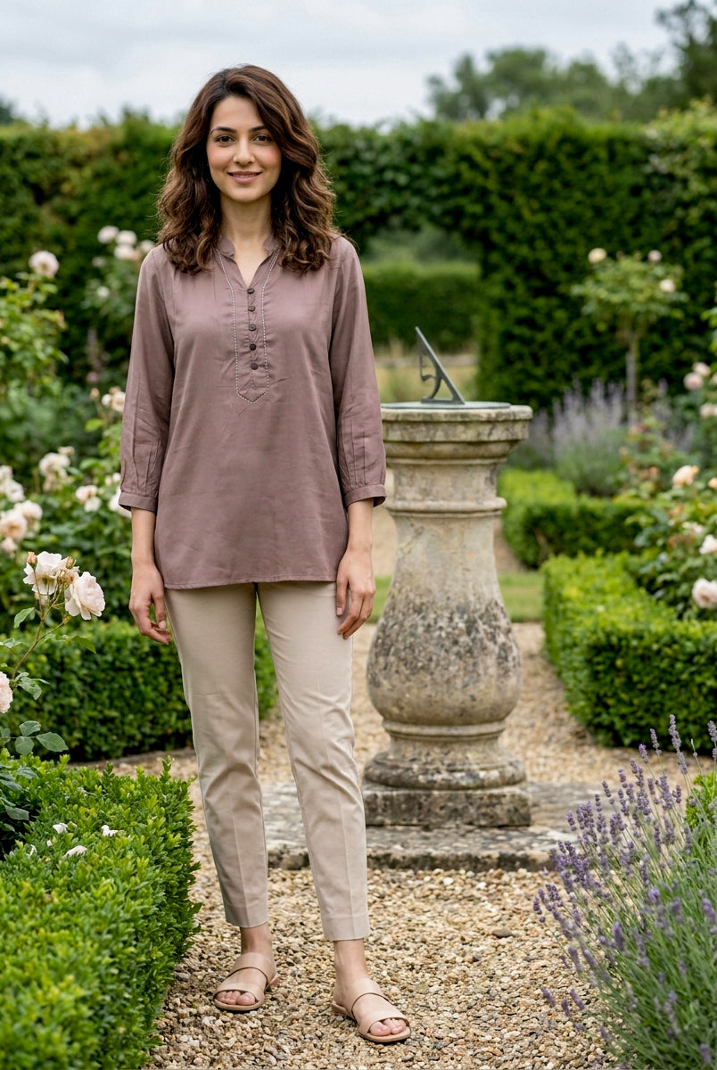 Dusty Mauve Modal Top — view 1