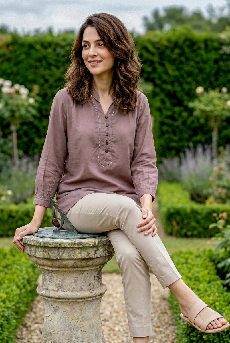 Dusty Mauve Modal Top — view 5