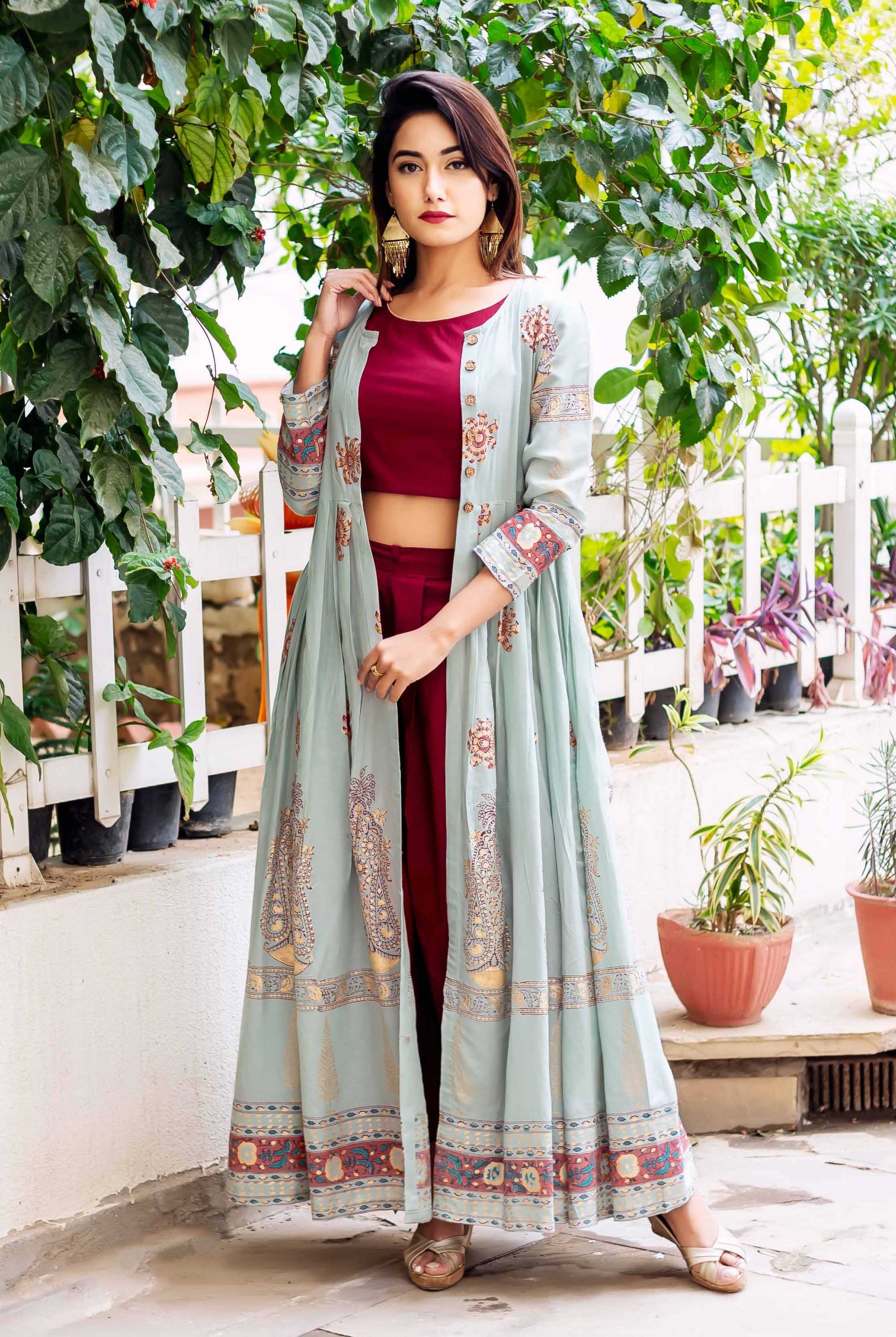 Hand Block Printed indowestern jacket online shopping