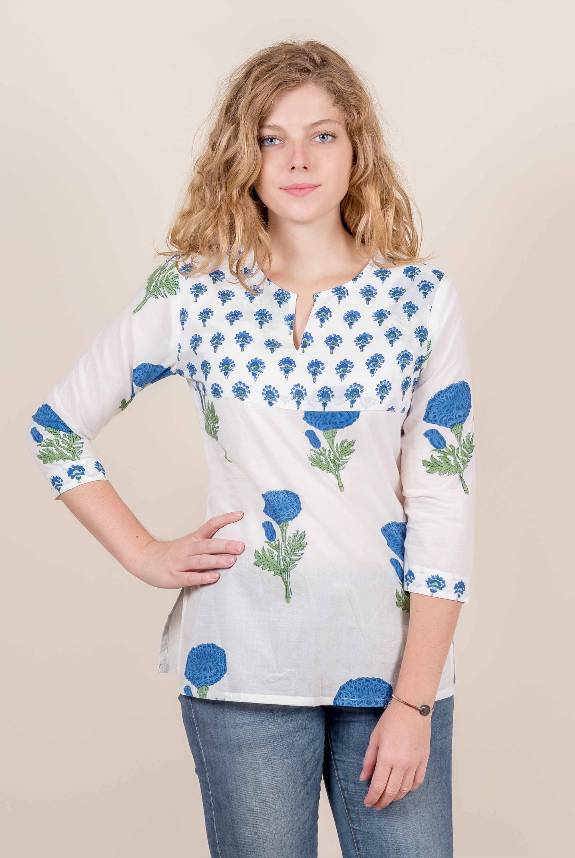 block printed tops