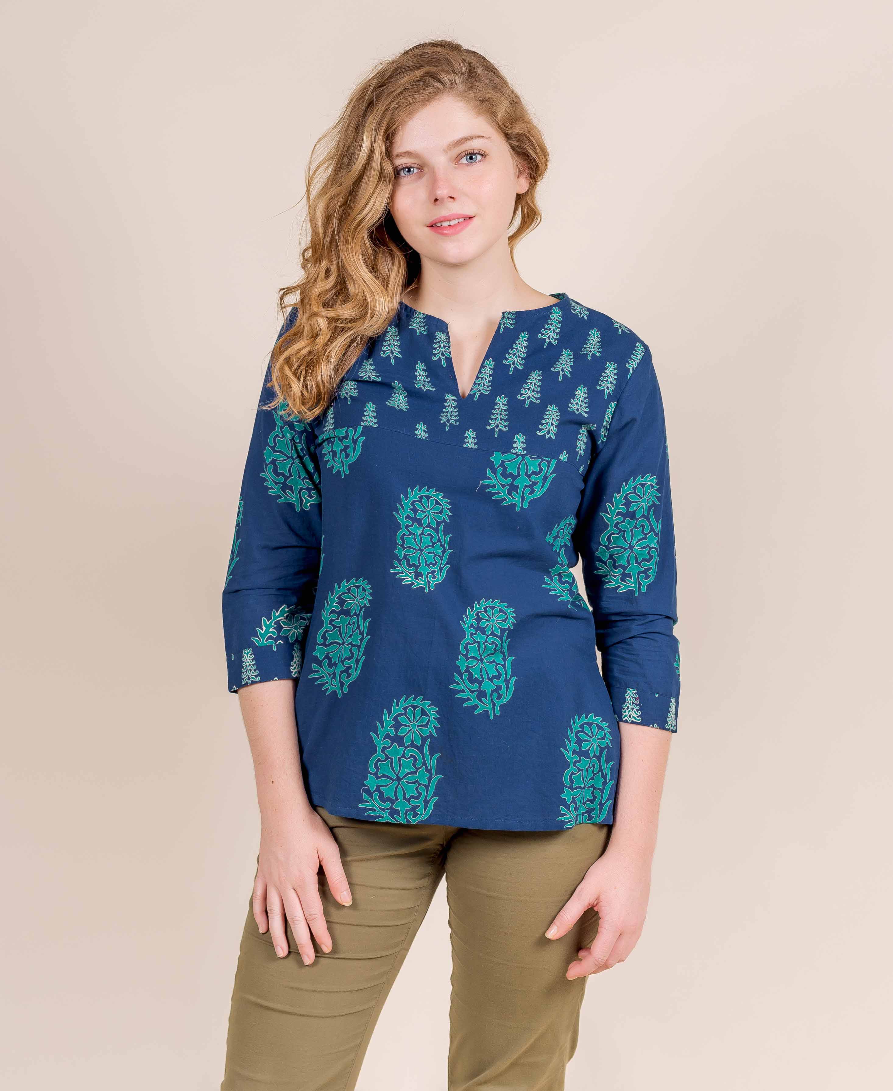 block printed tops online