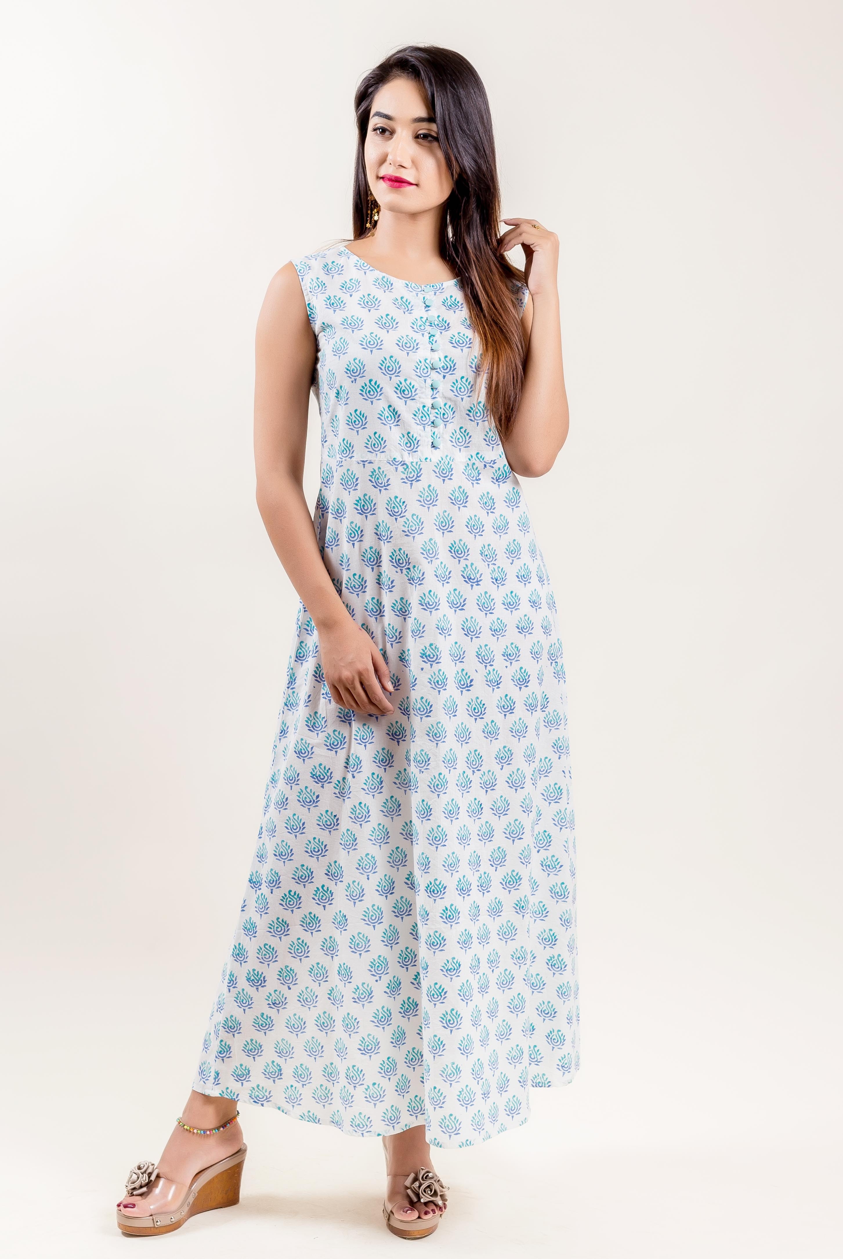 designer indo western sleeveless dresses for women online
