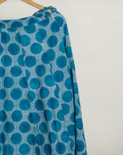 Sky Blue Polka Dot Handblock Cotton Co-ord Set — skirt polka dot print detail