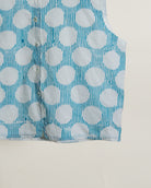 Sky Blue Polka Dot Handblock Cotton Co-ord Set — top print detail