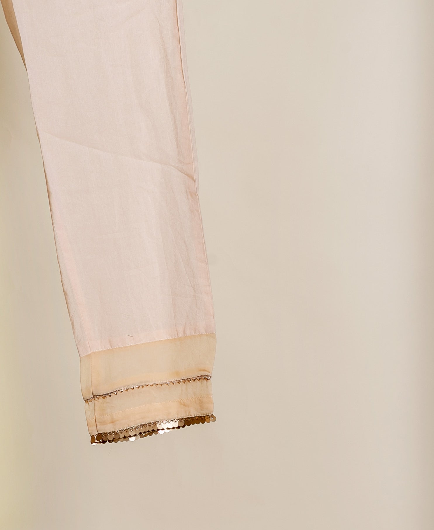 Ivory & Coral Hand Block Print Silk Chanderi Kurta Set with Pants & Dupatta — print detail