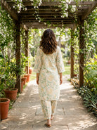 Ivory Botanical Handblock Cotton Co-ord Set — back view