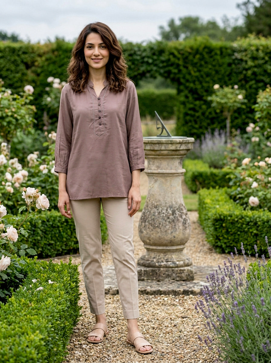 Dusty Mauve Modal Top — view 1