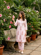 Baby Pink Floral Handblock Cotton Co-ord Set — styled look