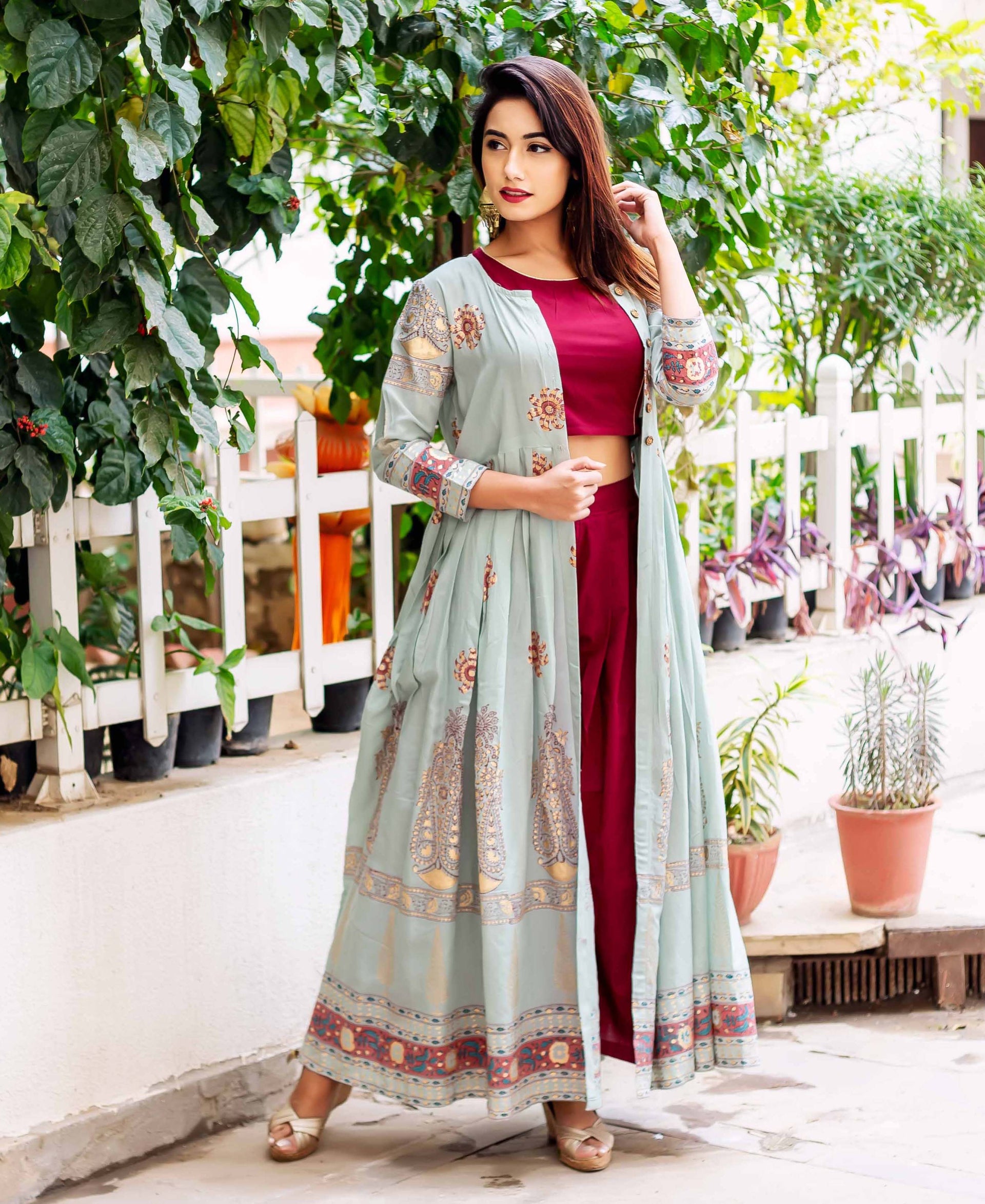 designer dresses with jackets Threads and Motifs | Formal Dresses 25
